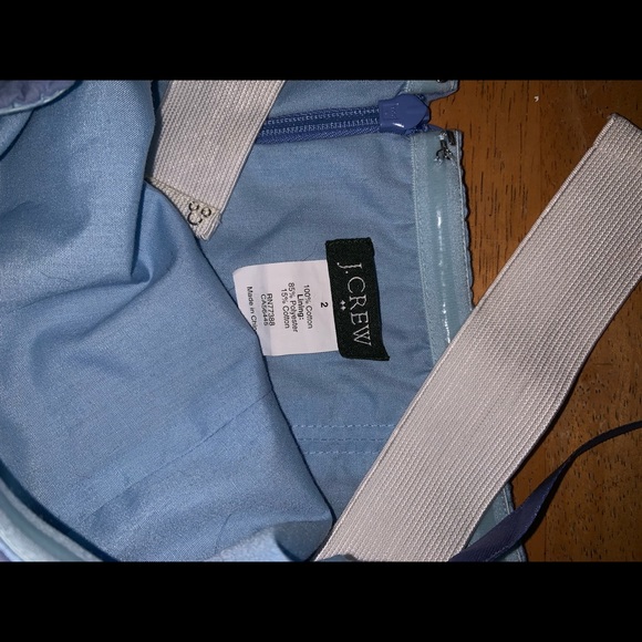 J Crew Fitted Strapless Dress Light Blue Textured - Picture 6 of 7